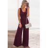 imagePRETTYGARDEN One Piece Jumpsuits 2026 Spring Sleeveless Tank Summer Casual Travel Airport Outfits Wide Leg Pants RompersWine Red