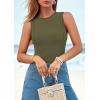 imagePRETTYGARDEN Sleeveless Tops for Women 2026 Summer Ribbed Tank Top Fitted Shirts Basic Tees Cute Spring Going Out Y2k ClothesArmy Green