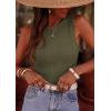 imagePRETTYGARDEN Sleeveless Tops for Women 2026 Summer Ribbed Tank Top Fitted Shirts Basic Tees Cute Spring Going Out Y2k ClothesArmy Green
