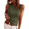 imagePRETTYGARDEN Sleeveless Tops for Women 2026 Summer Ribbed Tank Top Fitted Shirts Basic Tees Cute Spring Going Out Y2k ClothesArmy Green