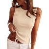 imagePRETTYGARDEN Sleeveless Tops for Women 2026 Summer Ribbed Tank Top Fitted Shirts Basic Tees Cute Spring Going Out Y2k ClothesBeige