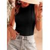 imagePRETTYGARDEN Sleeveless Tops for Women 2026 Summer Ribbed Tank Top Fitted Shirts Basic Tees Cute Spring Going Out Y2k ClothesBlack