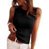 imagePRETTYGARDEN Sleeveless Tops for Women 2026 Summer Ribbed Tank Top Fitted Shirts Basic Tees Cute Spring Going Out Y2k ClothesBlack