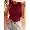 imagePRETTYGARDEN Sleeveless Tops for Women 2026 Summer Ribbed Tank Top Fitted Shirts Basic Tees Cute Spring Going Out Y2k ClothesBurgundy