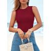 imagePRETTYGARDEN Sleeveless Tops for Women 2026 Summer Ribbed Tank Top Fitted Shirts Basic Tees Cute Spring Going Out Y2k ClothesBurgundy