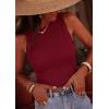 imagePRETTYGARDEN Sleeveless Tops for Women 2026 Summer Ribbed Tank Top Fitted Shirts Basic Tees Cute Spring Going Out Y2k ClothesBurgundy