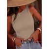 imagePRETTYGARDEN Sleeveless Tops for Women 2026 Summer Ribbed Tank Top Fitted Shirts Basic Tees Cute Spring Going Out Y2k ClothesKhaki