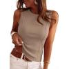imagePRETTYGARDEN Sleeveless Tops for Women 2026 Summer Ribbed Tank Top Fitted Shirts Basic Tees Cute Spring Going Out Y2k ClothesKhaki
