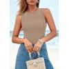imagePRETTYGARDEN Sleeveless Tops for Women 2026 Summer Ribbed Tank Top Fitted Shirts Basic Tees Cute Spring Going Out Y2k ClothesKhaki