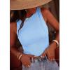 imagePRETTYGARDEN Sleeveless Tops for Women 2026 Summer Ribbed Tank Top Fitted Shirts Basic Tees Cute Spring Going Out Y2k ClothesLight Blue