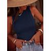 imagePRETTYGARDEN Sleeveless Tops for Women 2026 Summer Ribbed Tank Top Fitted Shirts Basic Tees Cute Spring Going Out Y2k ClothesNavy