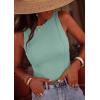 imagePRETTYGARDEN Sleeveless Tops for Women 2026 Summer Ribbed Tank Top Fitted Shirts Basic Tees Cute Spring Going Out Y2k ClothesSage Green