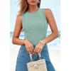 imagePRETTYGARDEN Sleeveless Tops for Women 2026 Summer Ribbed Tank Top Fitted Shirts Basic Tees Cute Spring Going Out Y2k ClothesSage Green
