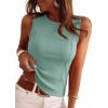 imagePRETTYGARDEN Sleeveless Tops for Women 2026 Summer Ribbed Tank Top Fitted Shirts Basic Tees Cute Spring Going Out Y2k ClothesSage Green