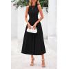 imagePRETTYGARDEN Spring Casual Dresses for Women 2026 Summer Business Work Midi Sleeveless A Line Pleated Cocktail DressBlack