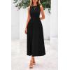 imagePRETTYGARDEN Spring Casual Dresses for Women 2026 Summer Business Work Midi Sleeveless A Line Pleated Cocktail DressBlack