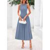 imagePRETTYGARDEN Spring Casual Dresses for Women 2026 Summer Business Work Midi Sleeveless A Line Pleated Cocktail DressBlue Grey