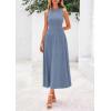 imagePRETTYGARDEN Spring Casual Dresses for Women 2026 Summer Business Work Midi Sleeveless A Line Pleated Cocktail DressBlue Grey
