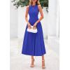 imagePRETTYGARDEN Spring Casual Dresses for Women 2026 Summer Business Work Midi Sleeveless A Line Pleated Cocktail DressBrilliant Blue