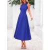 imagePRETTYGARDEN Spring Casual Dresses for Women 2026 Summer Business Work Midi Sleeveless A Line Pleated Cocktail DressBrilliant Blue