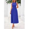imagePRETTYGARDEN Spring Casual Dresses for Women 2026 Summer Business Work Midi Sleeveless A Line Pleated Cocktail DressBrilliant Blue