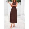 imagePRETTYGARDEN Spring Casual Dresses for Women 2026 Summer Business Work Midi Sleeveless A Line Pleated Cocktail DressBrown