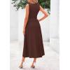 imagePRETTYGARDEN Spring Casual Dresses for Women 2026 Summer Business Work Midi Sleeveless A Line Pleated Cocktail DressBrown