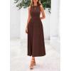 imagePRETTYGARDEN Spring Casual Dresses for Women 2026 Summer Business Work Midi Sleeveless A Line Pleated Cocktail DressBrown