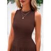 imagePRETTYGARDEN Spring Casual Dresses for Women 2026 Summer Business Work Midi Sleeveless A Line Pleated Cocktail DressBrown