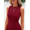 imagePRETTYGARDEN Spring Casual Dresses for Women 2026 Summer Business Work Midi Sleeveless A Line Pleated Cocktail DressBurgundy