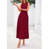 imagePRETTYGARDEN Spring Casual Dresses for Women 2026 Summer Business Work Midi Sleeveless A Line Pleated Cocktail DressBurgundy