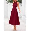 imagePRETTYGARDEN Spring Casual Dresses for Women 2026 Summer Business Work Midi Sleeveless A Line Pleated Cocktail DressBurgundy