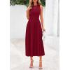 imagePRETTYGARDEN Spring Casual Dresses for Women 2026 Summer Business Work Midi Sleeveless A Line Pleated Cocktail DressBurgundy