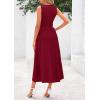 imagePRETTYGARDEN Spring Casual Dresses for Women 2026 Summer Business Work Midi Sleeveless A Line Pleated Cocktail DressBurgundy