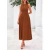imagePRETTYGARDEN Spring Casual Dresses for Women 2026 Summer Business Work Midi Sleeveless A Line Pleated Cocktail DressCaramel