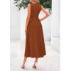 imagePRETTYGARDEN Spring Casual Dresses for Women 2026 Summer Business Work Midi Sleeveless A Line Pleated Cocktail DressCaramel