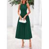 imagePRETTYGARDEN Spring Casual Dresses for Women 2026 Summer Business Work Midi Sleeveless A Line Pleated Cocktail DressDark Green