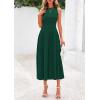 imagePRETTYGARDEN Spring Casual Dresses for Women 2026 Summer Business Work Midi Sleeveless A Line Pleated Cocktail DressDark Green