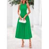imagePRETTYGARDEN Spring Casual Dresses for Women 2026 Summer Business Work Midi Sleeveless A Line Pleated Cocktail DressGreen