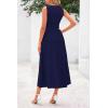 imagePRETTYGARDEN Spring Casual Dresses for Women 2026 Summer Business Work Midi Sleeveless A Line Pleated Cocktail DressNavy