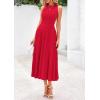 imagePRETTYGARDEN Spring Casual Dresses for Women 2026 Summer Business Work Midi Sleeveless A Line Pleated Cocktail DressRed