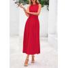 imagePRETTYGARDEN Spring Casual Dresses for Women 2026 Summer Business Work Midi Sleeveless A Line Pleated Cocktail DressRed