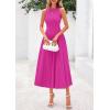 imagePRETTYGARDEN Spring Casual Dresses for Women 2026 Summer Business Work Midi Sleeveless A Line Pleated Cocktail DressRose