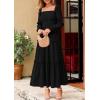 imagePRETTYGARDEN Spring Dresses for Women 2026 Casual Long Sleeve Smocked Ruffle Flowy Elegant Wedding Guest Maxi Dress PocketsBlack