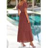 imagePRETTYGARDEN Summer Dresses for Women 2026 Eyelet Square Neck Puff Sleeve Smocked Wedding Guest Maxi Dress with PocketsBrown Red