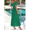 imagePRETTYGARDEN Summer Dresses for Women 2026 Eyelet Square Neck Puff Sleeve Smocked Wedding Guest Maxi Dress with PocketsDark Green