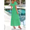 imagePRETTYGARDEN Summer Dresses for Women 2026 Eyelet Square Neck Puff Sleeve Smocked Wedding Guest Maxi Dress with PocketsGreen