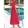 imagePRETTYGARDEN Summer Dresses for Women 2026 Eyelet Square Neck Puff Sleeve Smocked Wedding Guest Maxi Dress with PocketsRed