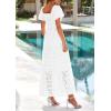 imagePRETTYGARDEN Summer Dresses for Women 2026 Eyelet Square Neck Puff Sleeve Smocked Wedding Guest Maxi Dress with PocketsWhite