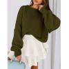 imagePRETTYGARDEN Sweaters for Women 2026 Fall Chunky Knit Long Sleeve Crew Neck Oversized Pullover Tops Winter Fashion ClothingArmy Green
